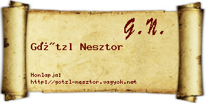 Götzl Nesztor névjegykártya